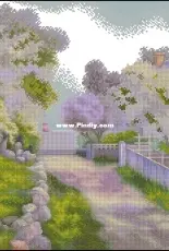 Lilac Yard by Lyubov Vodenikova
