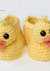 Hopeful Honey - Olivia Kent - Ducky Baby Booties -  Free