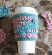 Coffee Cozi With Dogbone and Pawprint Appliques