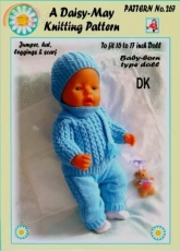 Daisy May 267 - Jumper, Hat, Leggings and Scarf to fit 16 to 17 inch dolls