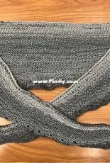 Knitted Lacy Crescent Scarf by Laura Wallins-Free