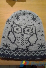 Winter Owl Beanie by Gudrun Neumann-Mack-Eng.,German-Free
