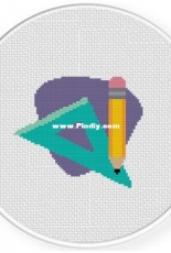 Daily Cross Stitch - Pencil and Ruler
