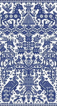 Long Dog Sampler-L'arbre de Noe - Blue de Saxe  XSD+PCS