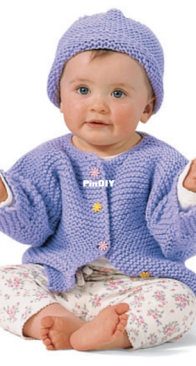 Lion Brand Yarn – One-Stitch Baby Sweater Set – Free