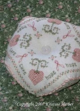Breast Cancer Awareness Biscornu-DragonFly Stitches