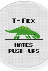 Daily Cross Stitch - T Rex Hates Push Ups