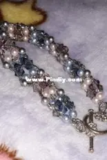 Blue/Pink Pearl and Swarvoski Bicone bracelet