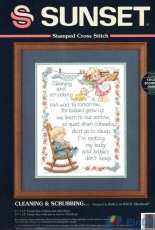 Dimensions Sunset 13068 Cleaning & Scrubbing Stamped Cross Stitch