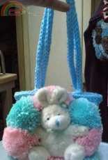 Machine Knitting - Lindo Style - Teddy Loves Pompoms Bag - English