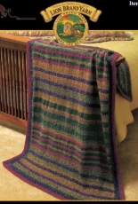 Lion Brand Yarn-1114A-Homespun Prairie Stripes Knit Afghan-Free
