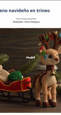 Vasilyeva toys - Anna Vasilyeva - Christmas Reindeer in a Sleigh - Reno navideno en trineo - Spanish - Translated