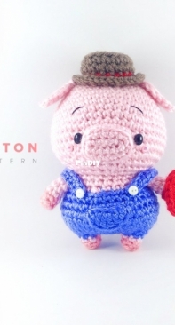 Marvels handmade amigurumi - MarvelsCo - Vania Marvely - Paxton The Romantic Pig - English
