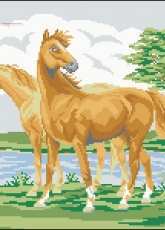 Zolotoe Runo CA-003 Two Horses .pat