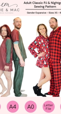 Ellie and Mac - Classic PJ and Nightgown - Sizes XS-6XL - Free