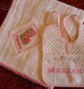 My works... diaper and bib!