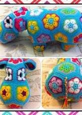 African Flower Blue Hippo