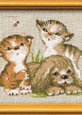 Riolis 673 - Kittens and Bee - DMC Numbers