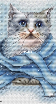 Kitten in a blue scarf by Antonina Tretiakova / Tretyakova