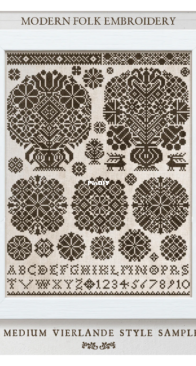 Modern Folk Embroidery - A Medium Vierlande Sampler  XSD+PCS