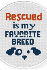 Daily Cross Stitch - Rescued is my Favorite Breed