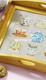 Time For Tea - Teatime Tray by Lesley Teare from Cross Stitch Gold 118 XSD