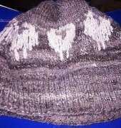 Sheep hat & fingerless mitts for a friend