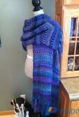 Jewel-Toned Eyelet & Stockinet Stitch Prayer Shawl by Louis Chicquette -Free