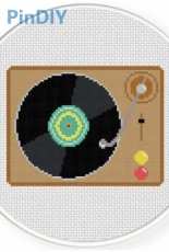 Daily Cross Stitch - Record Player