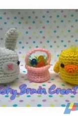 Squishy Brain Creations -Marshmallow the Bunny and Lemondrop the Duckling