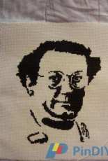 broderie de "Coluche",non encadrée encore (mon travail)