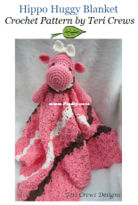 Teri Crews Designs - Teri Crews - Hippo Huggy Blanket