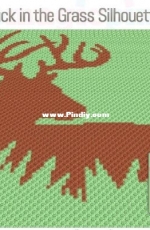 Two Magic Pixels - Buck in the Grass Silhouette