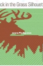 Two Magic Pixels - Buck in the Grass Silhouette