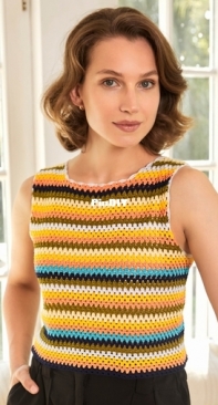 Anchor Crafts - Natalie Spiteri - Sunset Stripes Top - Free