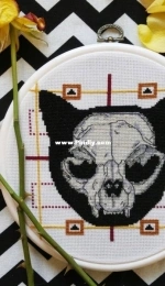 PyroDogPins - Cat Skull by Emily Morris