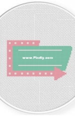 Daily Cross Stitch - Diner Sign Arrow