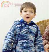 Red Heart LW2189 Childs Hooded Sweater - free