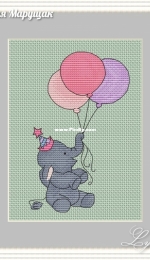 Elephant with a ball 2 by Evgenia Maruschak