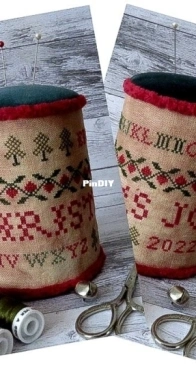 Samplers and Stitches - Christmas Joy Pin Drum - Free