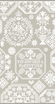 Modern Folk Embroidery - Kindness & Fortitude Quaker Sampler XSD+PCS