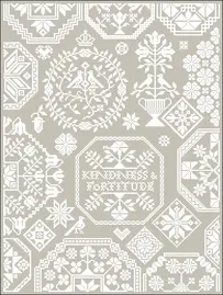 Modern Folk Embroidery - Kindness & Fortitude Quaker Sampler XSD+PCS