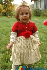ABC Knitting Patterns-Toddler Christmas Dress by Elaine Phillips -Free