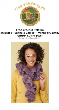 Lion Brand - Glitter Ruffle Scarf - Free