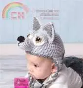 Desert Diamond Crochet 009 Wolf Puppy Earflap Beanie