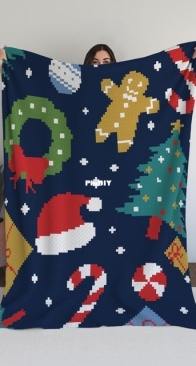 Handmade crochet Jo _ festive Christmas wonderland blanket _ English