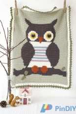 Little Doolally - Ollie Owl Baby Blanket