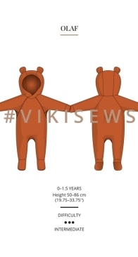 Viki Sews - Olaf Sleepsuit - Sizes 18-24