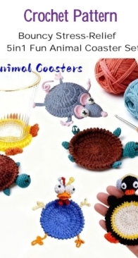 CosFamily - Tim Sharpe – 5 in 1 Bouncy Stress-relief Fun animal coaster Set