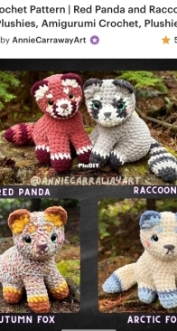Handmade by Annie - 3 in 1 Crochet Pattern | Red Panda and Raccoon